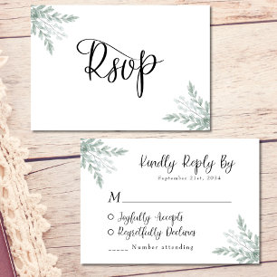 Carte RSVP Eucalyptus Watercolor Wedding