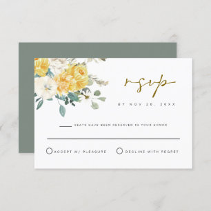 Carte RSVP EVA Spring Garden Jaune Florale Jaune