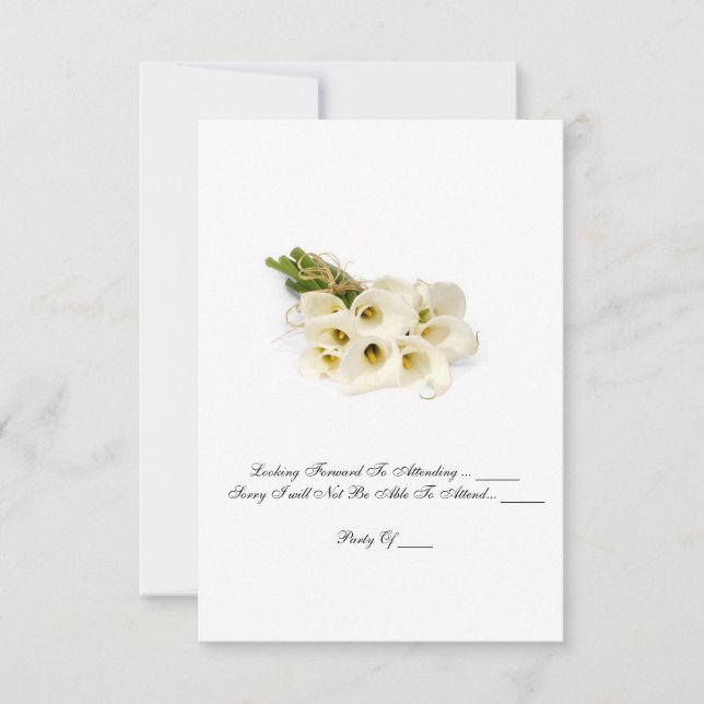Carte RSVP - Faire-part de mariage "Calla Lilies" (Devant)