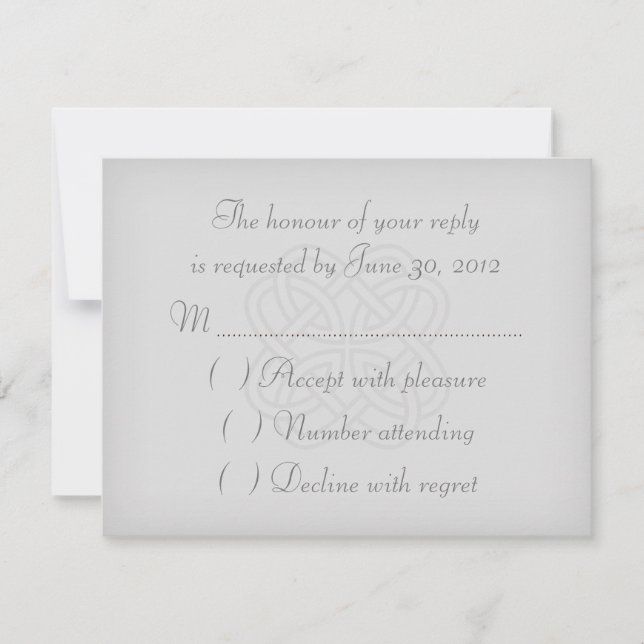 Carte RSVP Faire-part de mariage de noeud céleste  (Devant)