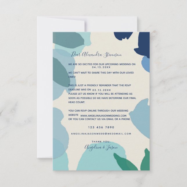Carte RSVP Faire-part de mariage de rappel (Devant)