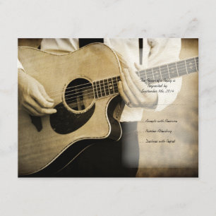 Carte RSVP Faire-part de mariage guitare