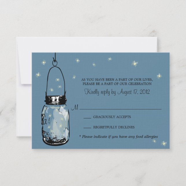 Carte RSVP Fantaisie Lucioles (Devant)