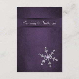Carte RSVP Faux Diamond Snowflake & Ribbon