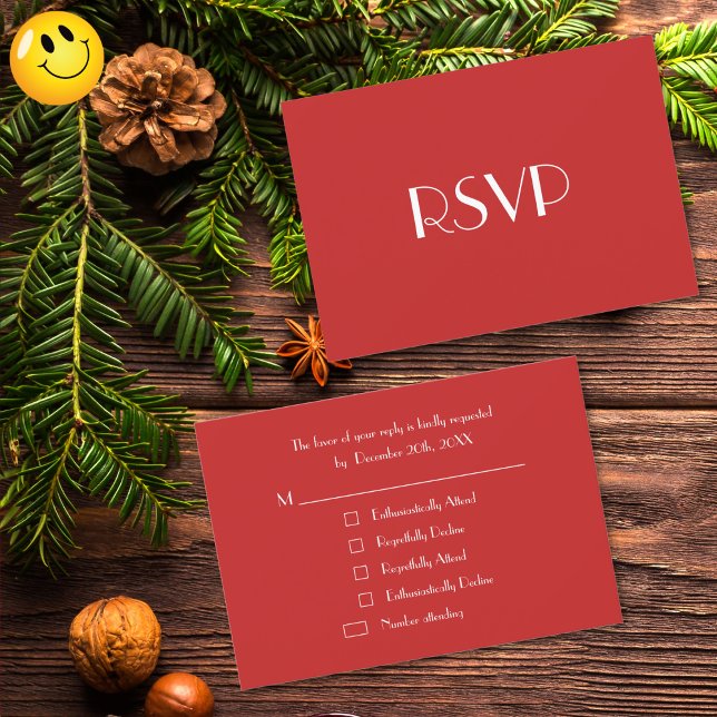 Carte RSVP Fête de Noël Personnalisée Fundy (Funny Custom Christmas Holiday Party RSVP Card)
