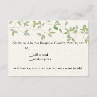 Carte RSVP feuille