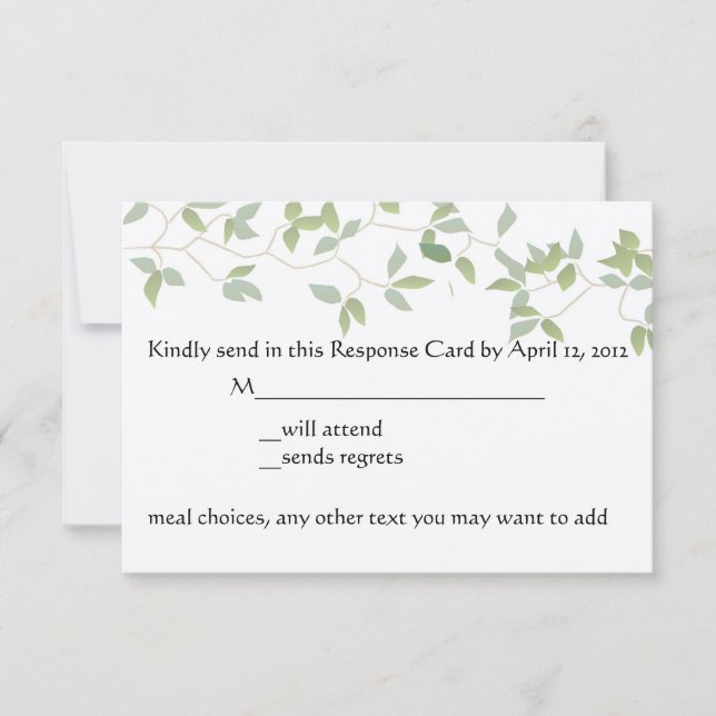 Carte RSVP feuille (Devant)