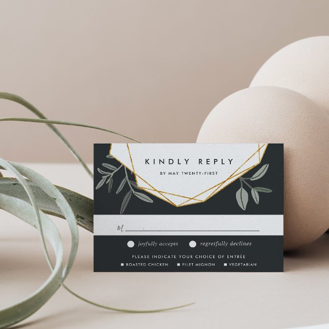 Carte RSVP feuille d'olive avec choix d'arbre (Créateur téléchargé)