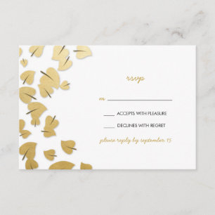 Carte RSVP Feuille Gold Foil