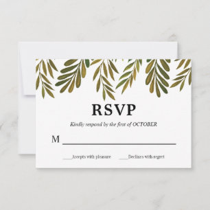 Carte RSVP feuille peinte à la main
