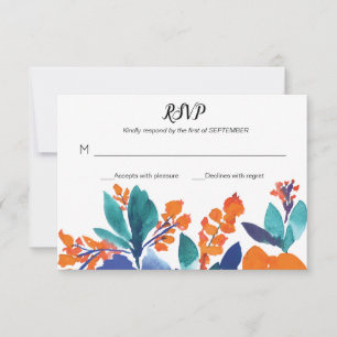 Carte RSVP Fleur Fleur Vibrante