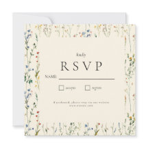 Carte RSVP Fleur sauvage Boho Cream