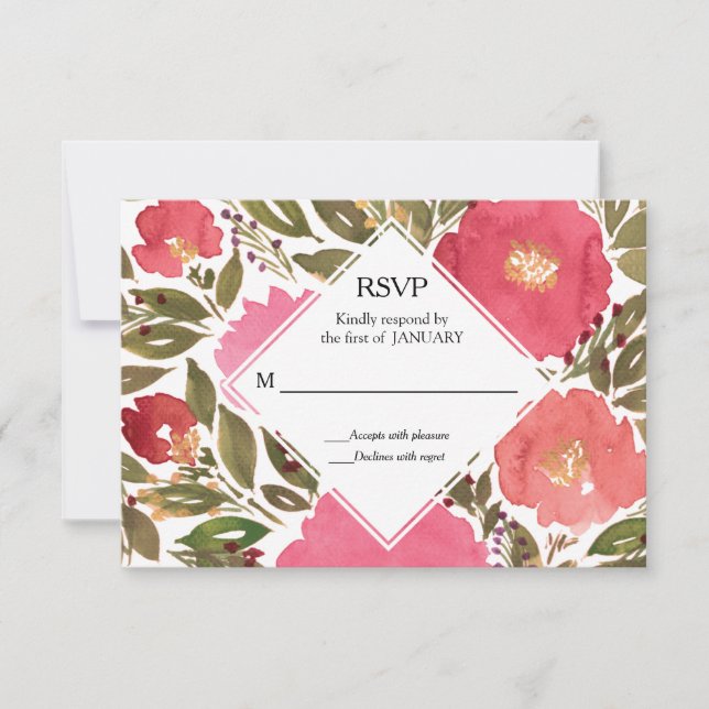 Carte RSVP Fleurs Bloom (Devant)