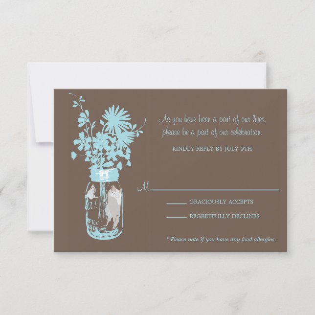 Carte RSVP Fleurs Sauvages & Pot en Terre Cuite (Devant)
