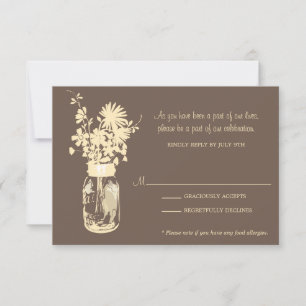 Carte RSVP Fleurs Sauvages & Pot en Terre Cuite