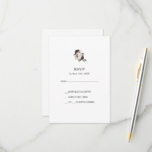 Carte RSVP Floral Boho Bourgogne