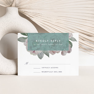Carte RSVP Floral Jardin anglais   Jade