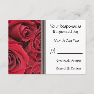 Carte RSVP Floral Rose rouge
