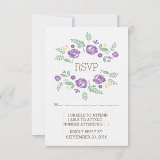 Carte RSVP Florale de Pays Violet
