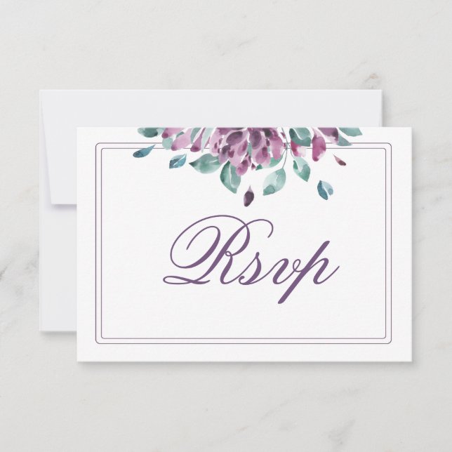 Carte RSVP florale Dusky Purple Fall (Devant)