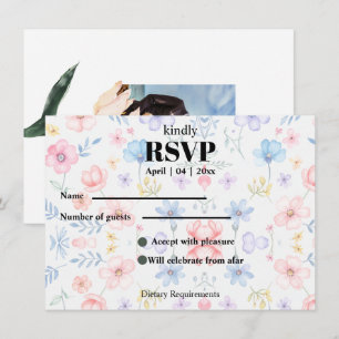 Carte RSVP florale rose blush moderne