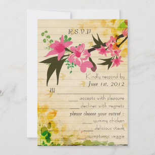 Carte RSVP florale vintage