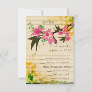 Carte RSVP florale vintage