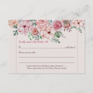 Carte RSVP Flower Borders