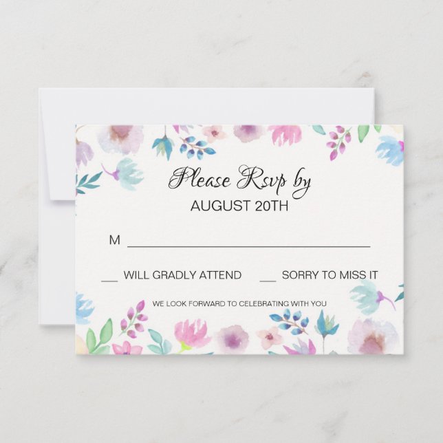 Carte RSVP Flower Breeze (Devant)