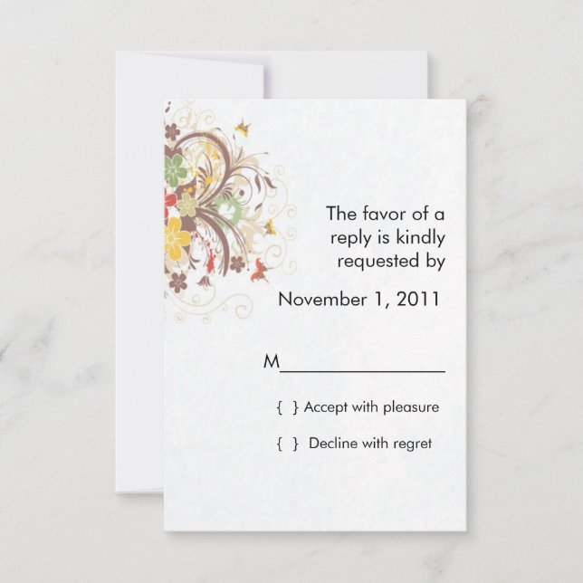 Carte RSVP Flower Burst avec enveloppe (Devant)