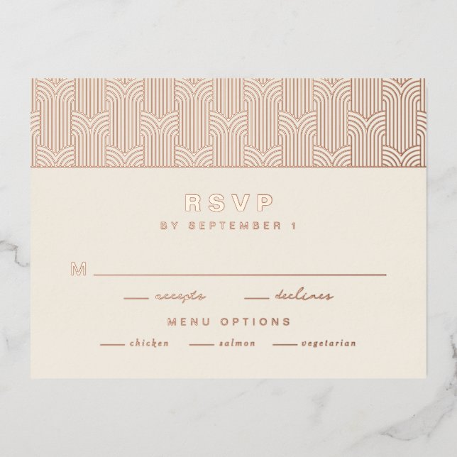 Carte RSVP Foil moderne (Recto)