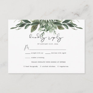 Carte RSVP Foliage Leaf Wedding