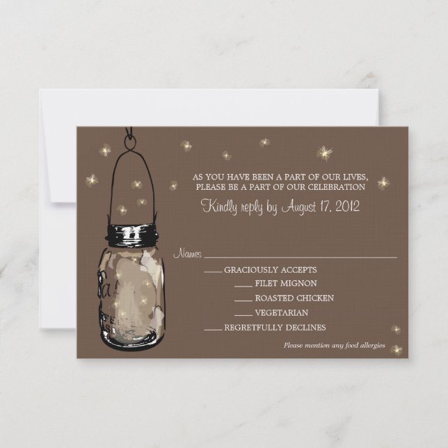 Carte RSVP Folie de Lucioles (Devant)
