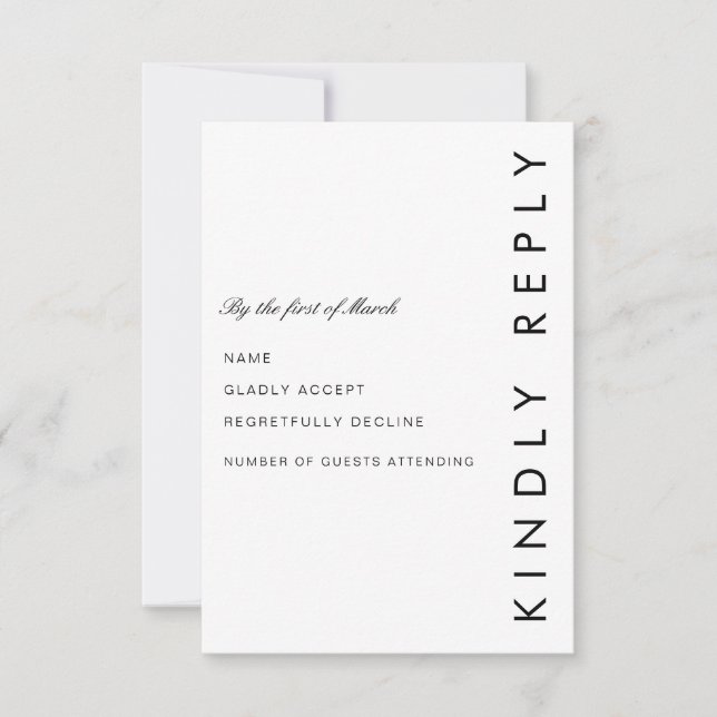 Carte RSVP Folio moderne (Devant)