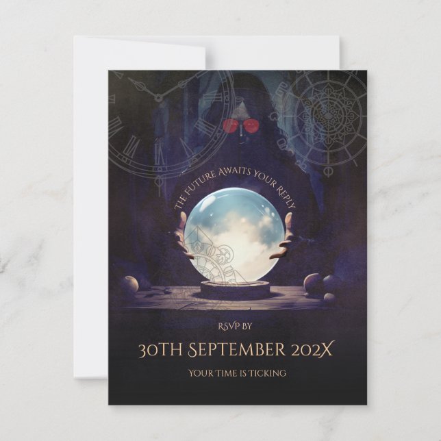 Carte RSVP Fortune Teller Halloween (Devant)
