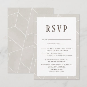 Carte RSVP Gala géométrique Creme