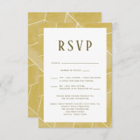 Carte RSVP Gala Géométrique Jaune
