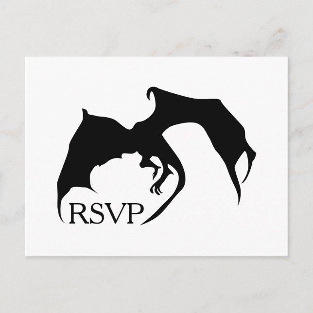 Carte RSVP Geek moderne simple Dragon (Devant)