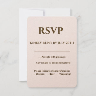 Carte RSVP Glam souple | Costume Mariage Blush Cha