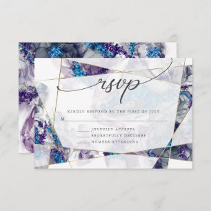 Carte RSVP Gold et Sage Green Watercolor
