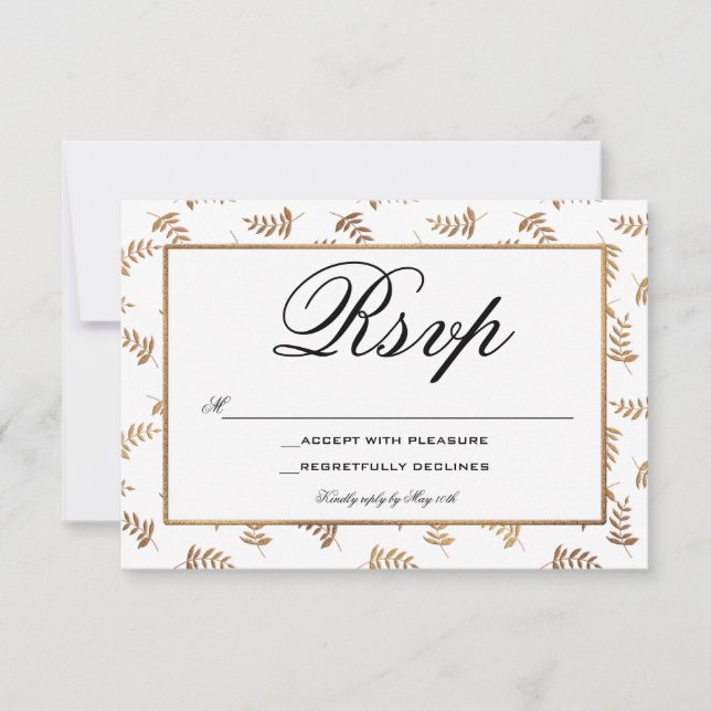 Carte RSVP Gold et White (Devant)