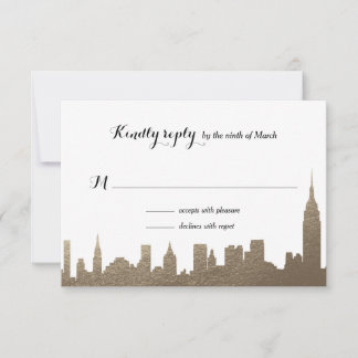 Carte Rsvp Gold Faux de New York