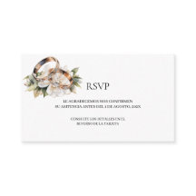 Carte RSVP Gold mariage ring