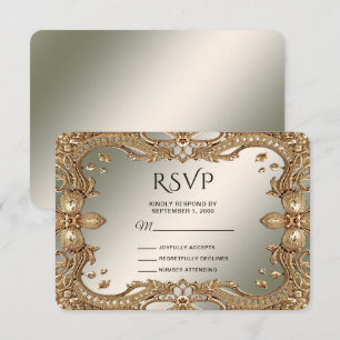 Carte RSVP Gold Ornat Frame