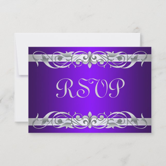 Carte RSVP Grand Duchess Silver Soll Purple (Devant)