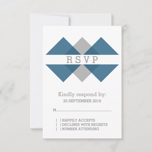 Carte RSVP Gray Bleu (Devant)