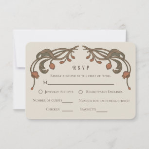 Carte RSVP grenade vintage