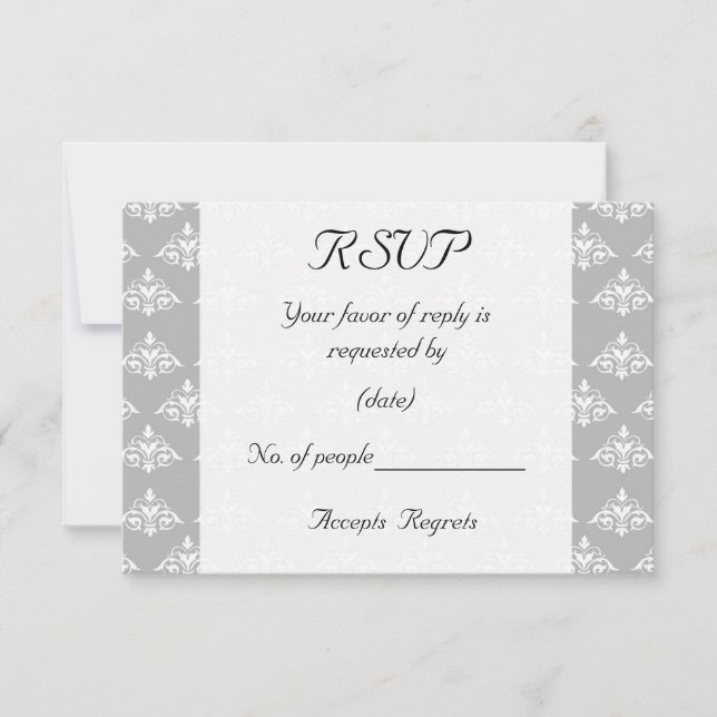 Carte RSVP Gris Damas (Devant)