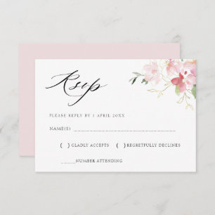 carte RSVP grise et rose vif