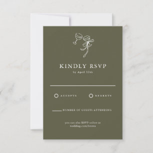 Carte RSVP HEIDI Olive Green Wedding